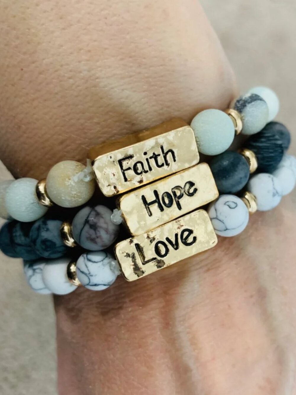 Faith, Hope, Love - 3 Bracelet Set